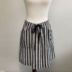 Max Studio Grayish Blue and White Striped Skirt